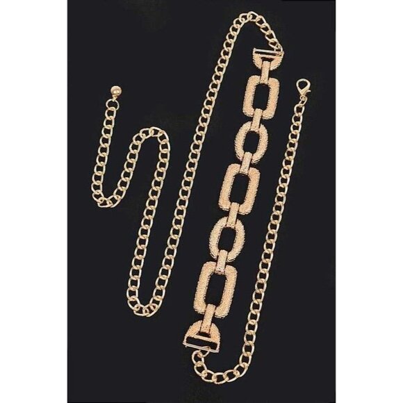 Textured Iconic Chain Gold Belt main image 5